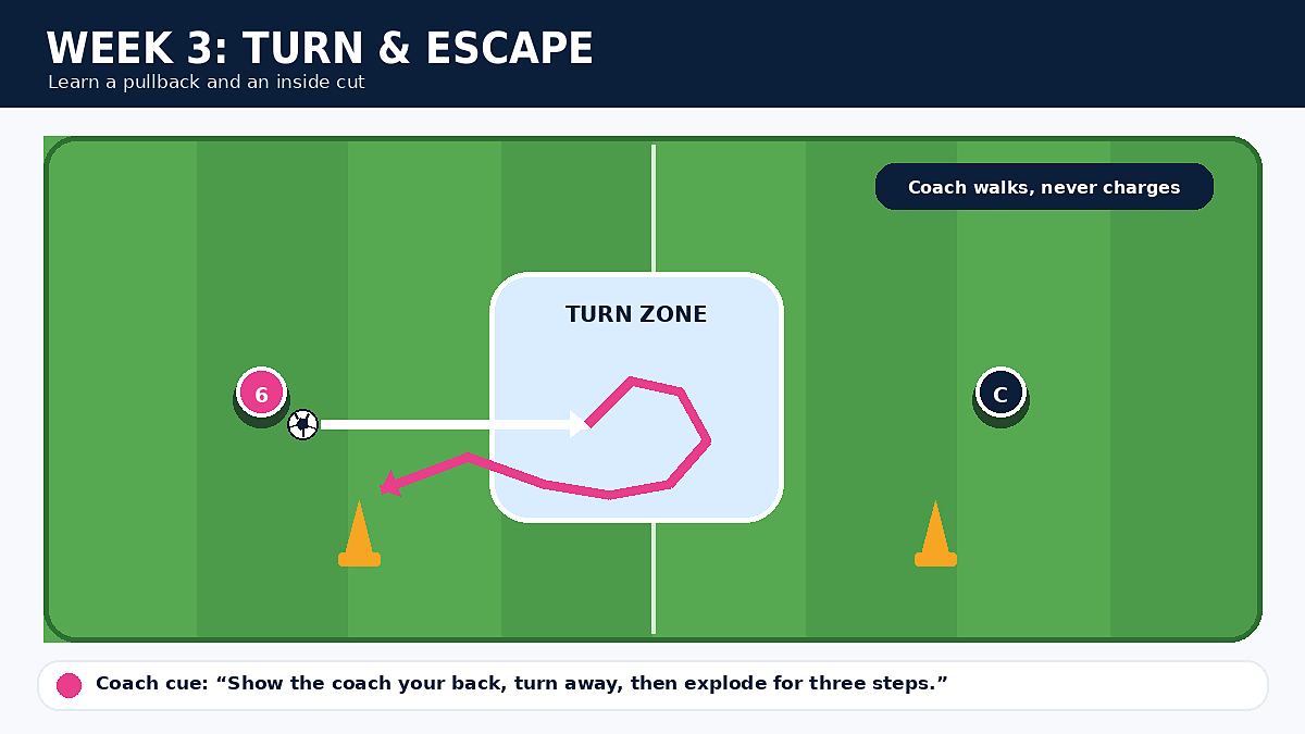 Stage 3 drill diagram: ESCAPE ARTIST